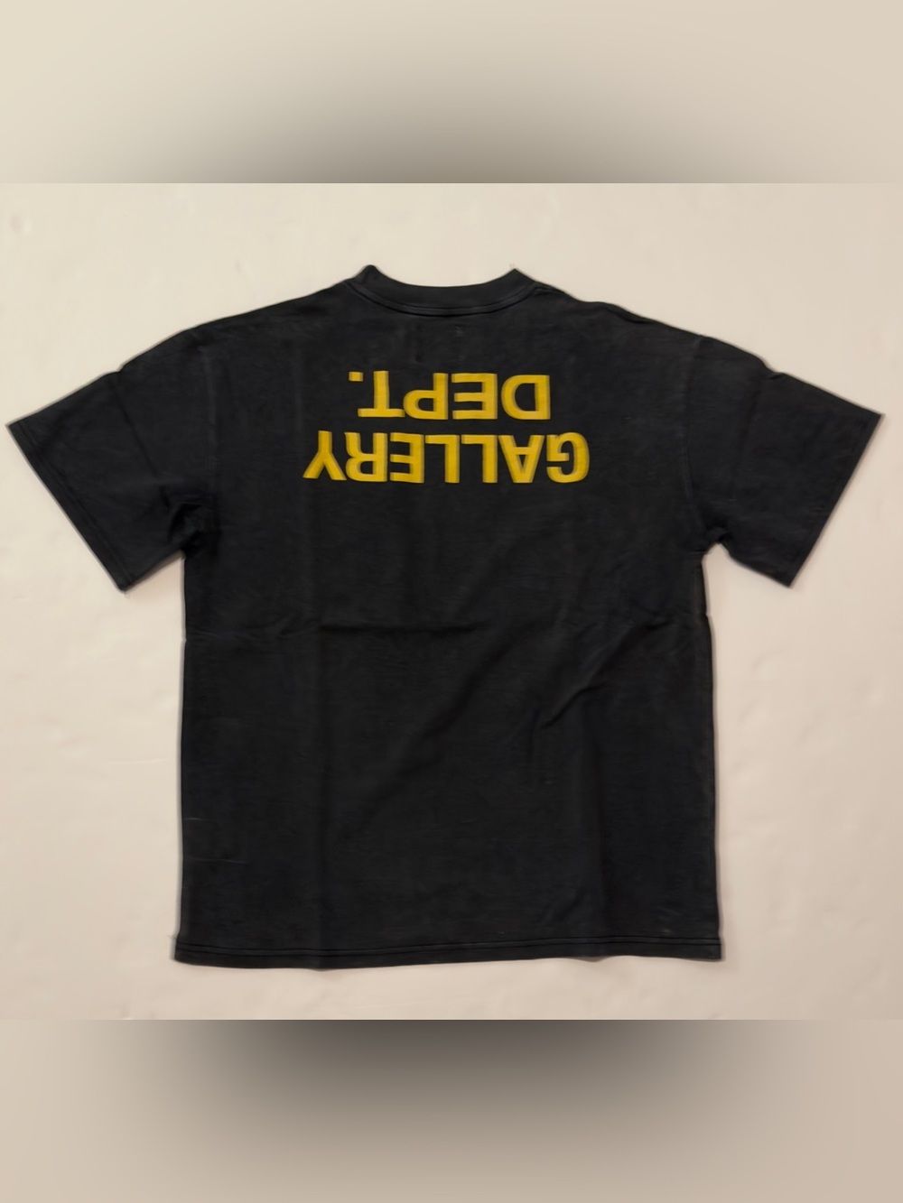 Gallery Dept Black Short-Sleeve Tee with Yellow Back Text